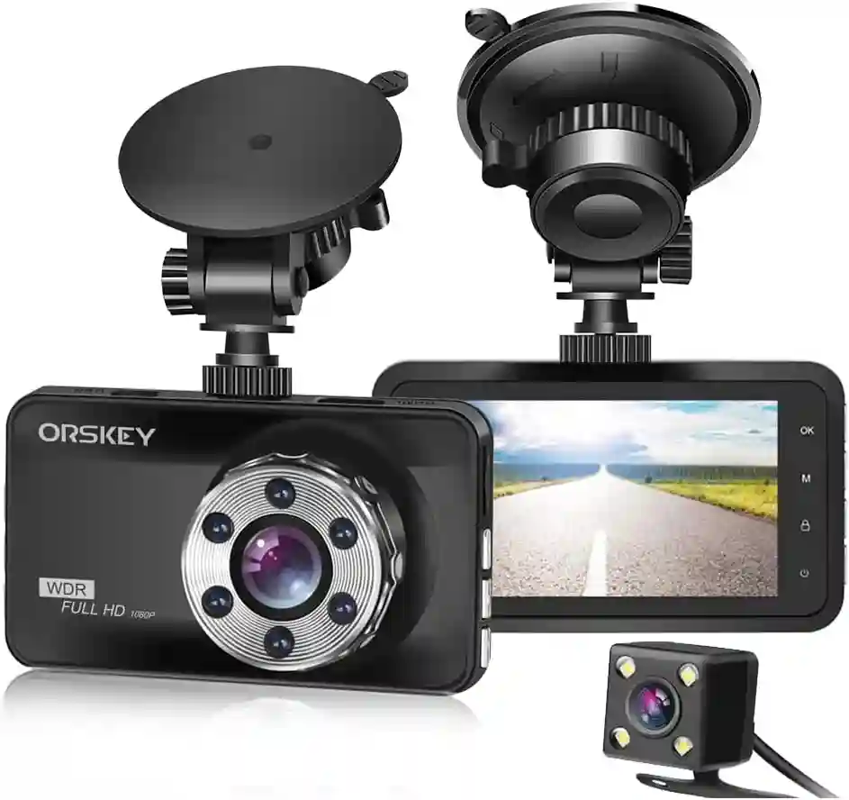 dashcam orskey Cámara de salpicadero frontal y traser